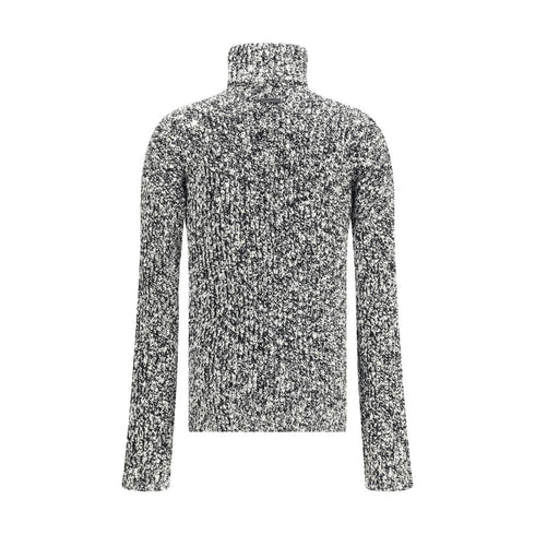 Dolce & Gabbana White Fleece Wool Turtleneck